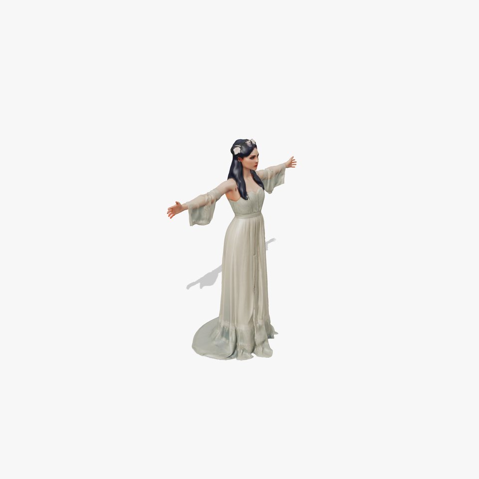 Elegant Ivory Gown model pack